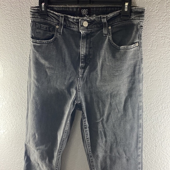 BDG Kick Flare High Rise Cropped Black Jeans - Picture 6 of 16